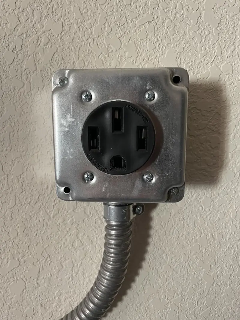 NEMA 14-50 outlet installed for Electrical Panel Upgrade in Lockhart